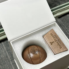 Custom Black Walnut Handmade Basketball Ornament