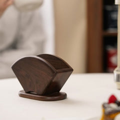 Custom Walnut Fan-Shaped Tissue Box