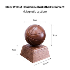 Custom Black Walnut Handmade Basketball Ornament