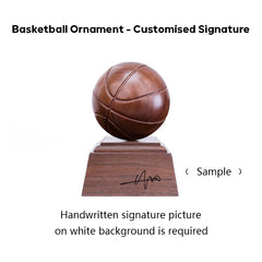 Custom Black Walnut Handmade Basketball Ornament