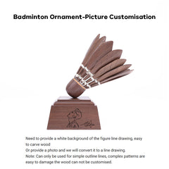 Custom Black Handmade Badminton Ornament