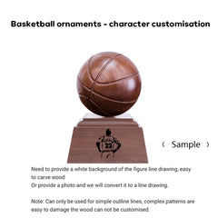 Custom Black Walnut Handmade Basketball Ornament