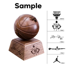 Custom Black Walnut Handmade Basketball Ornament