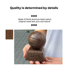 Custom Black Walnut Handmade Basketball Ornament