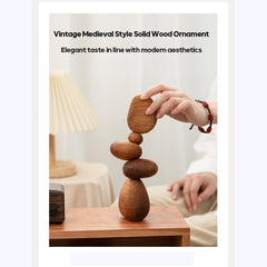 Custom Walnut Balanced Stone