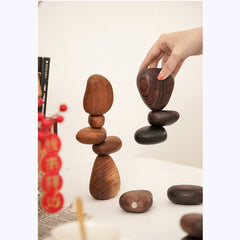 Custom Walnut Balanced Stone