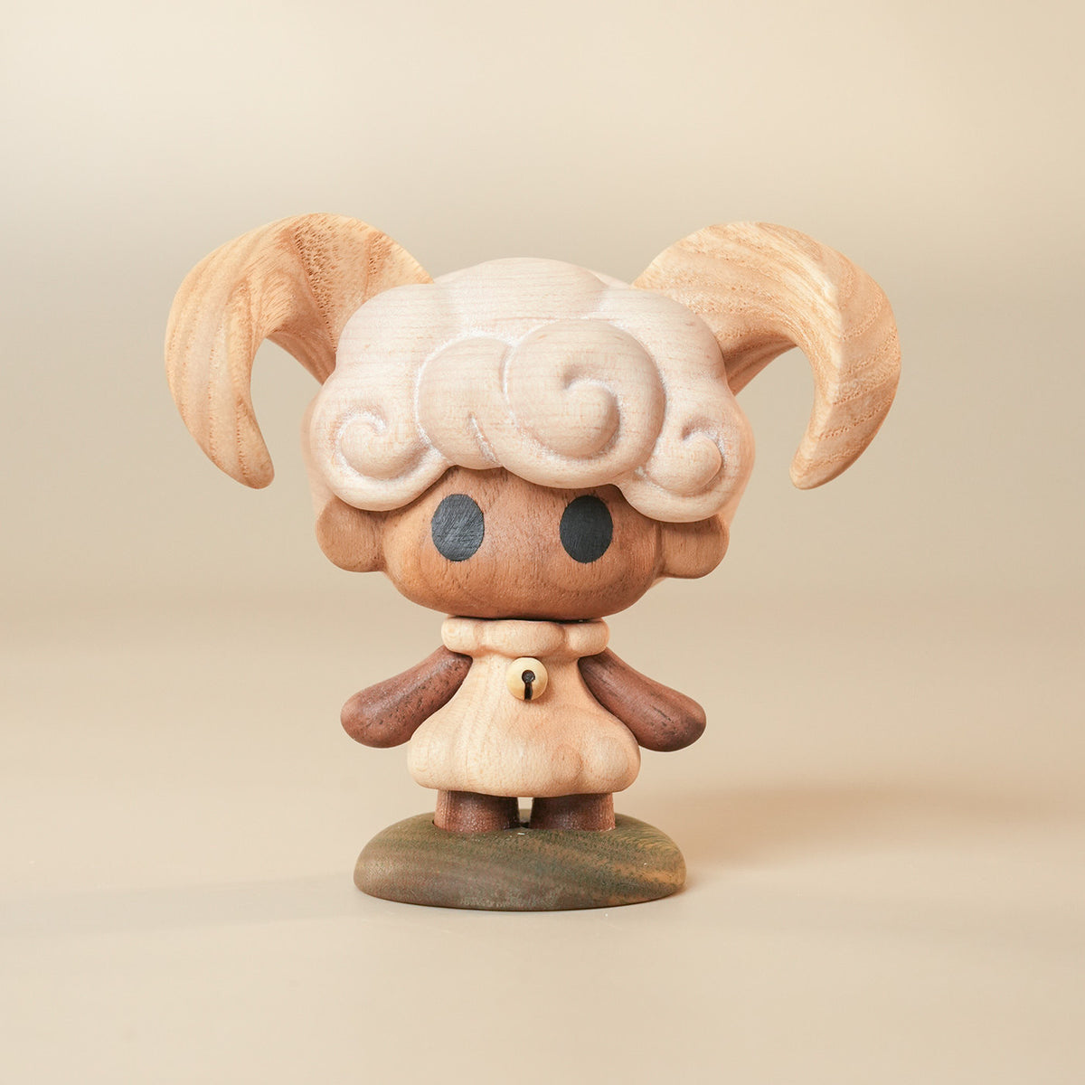 Handcrafted Aries Ram Solid Wood Ornament
