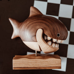 Handcrafted Happy Shark Baby Tooth Box & Decor