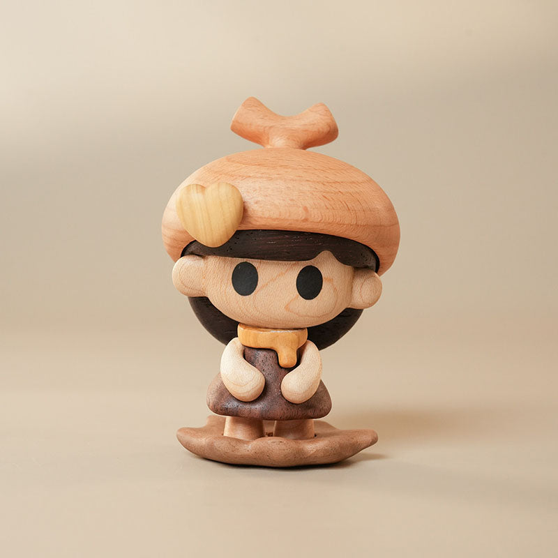 Handcrafted Acorn Elf Doll Solid Wood Ornament