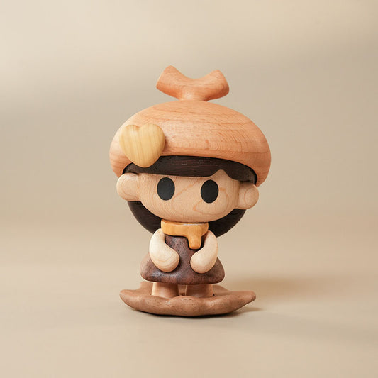 Handcrafted Acorn Elf Doll Solid Wood Ornament
