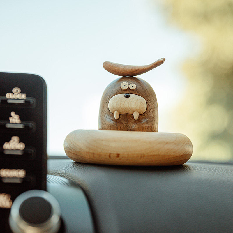 Handcrafted Walrus Dudu Wooden Car Parking Number Plate