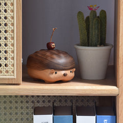 Handcrafted Hedgehog-Shaped Wooden Storage Box