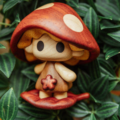 Handcrafted Mushroom Doll Wooden Ornament