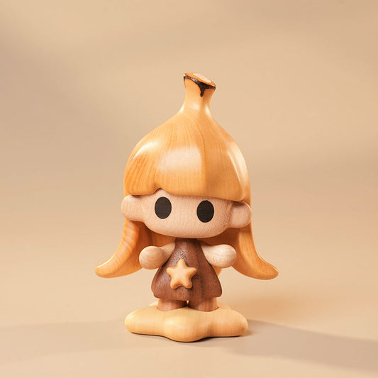 Handcrafted Cute Banana Elf Doll Solid Wood Ornament