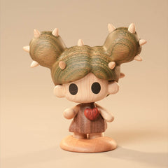 Handcrafted Cute Cactus Elf Doll Solid Wood Ornament