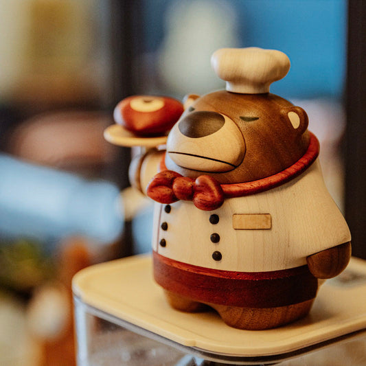 Handcrafted Chef Bear Solid Wood Ornament
