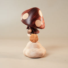 Handcrafted Flying Mushroom Witch Wooden Ornament