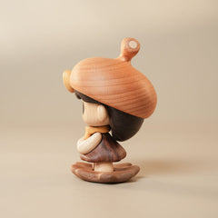 Handcrafted Acorn Elf Doll Solid Wood Ornament