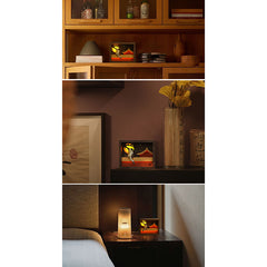 Handcrafted Wooden "Cat Watching the Moon" Dynamic Night Light