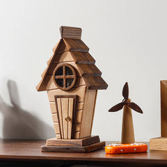 Handcrafted Pig House Wooden Night Light