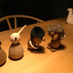 Handcrafted Optimist &Pessimist Wooden Puppets