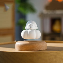 Magnetic Levitating Cloud Polar Bear Wooden Ornament