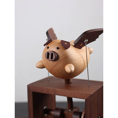 Flying Pig Solid Wood Music Box – Castle in the Sky