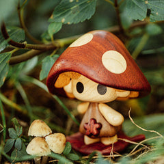 Handcrafted Mushroom Doll Wooden Ornament