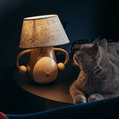 Cute Solid Wood Bedside Lamp