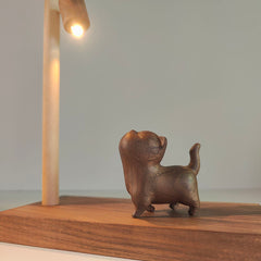Handcrafted Wooden Cat Street Lamp Night Light