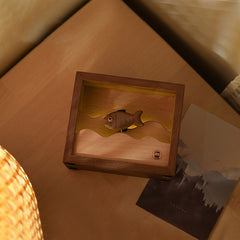 Handcrafted Wooden Dynamic Fish LED Night Light Ornament