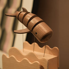 Handcrafted Wooden Dynamic Whale Mechanical Ornament