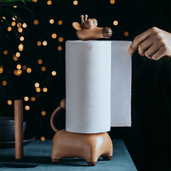 Handcrafted Cute Giraffe Solid Wood Paper Towel Holder