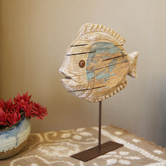 Vintage Handcrafted Solid Wood Fish