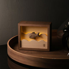 Handcrafted Wooden Dynamic Fish LED Night Light Ornament