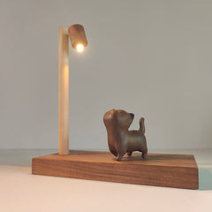 Handcrafted Wooden Cat Street Lamp Night Light