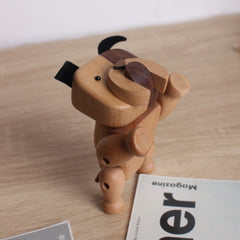 Handcrafted Wooden Bulldog Figurine