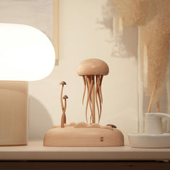 Handcrafted Wooden Jellyfish & Mushroom Dynamic Decor Night Light