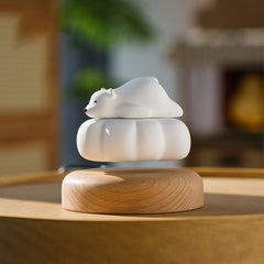 Magnetic Levitating Cloud Polar Bear Wooden Ornament
