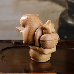 Handcrafted Magnetic Capybara Wooden Figurine Set