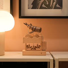 Handcrafted Wooden Dynamic Whale Mechanical Ornament