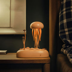 Handcrafted Wooden Jellyfish & Mushroom Dynamic Decor Night Light