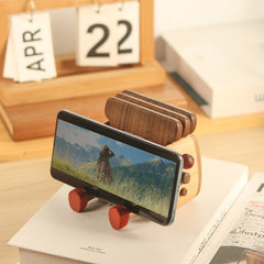 Handcrafted Toaster-Shaped Wooden Coaster Set