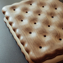 Large Size Biscuit-Shaped Solid Wood Jewelry Organizer Box