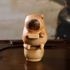Handcrafted Magnetic Capybara Wooden Figurine Set