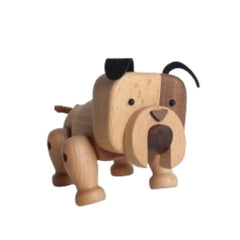 Handcrafted Wooden Bulldog Figurine