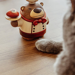 Handcrafted Chef Bear Solid Wood Ornament