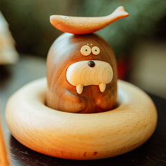 Handcrafted Walrus Dudu Wooden Car Parking Number Plate