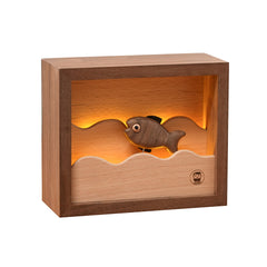 Handcrafted Wooden Dynamic Fish LED Night Light Ornament