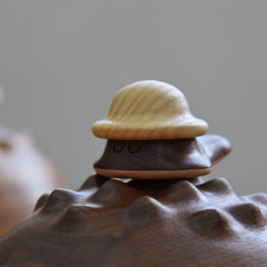 Handcrafted Pufferfish-Shaped Wooden Storage Box